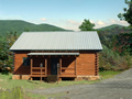 Composit of Cabin in the mountains